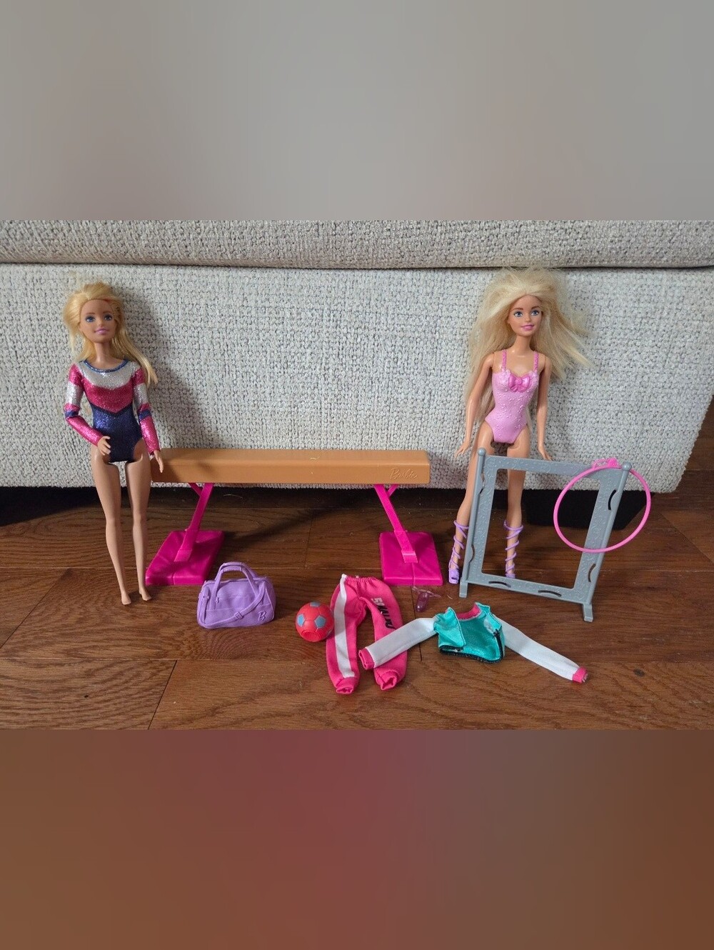 Barbie Pink and Teal Gymnastics Outfit & Accessories Set